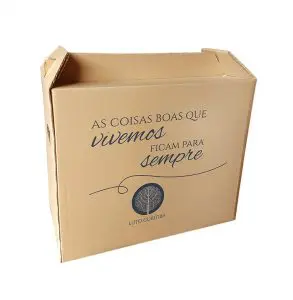 Caixa de papelão personalizada tipo cesta com alça 1 cor LUTO CURITIBA